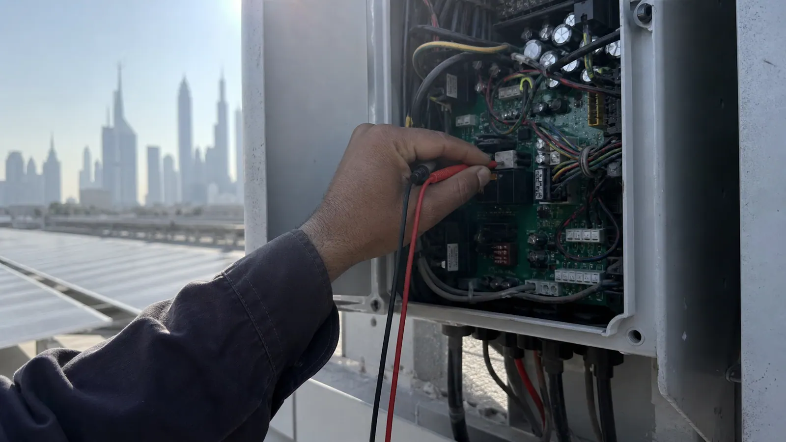 Relay test inside a rooftop solar inverter