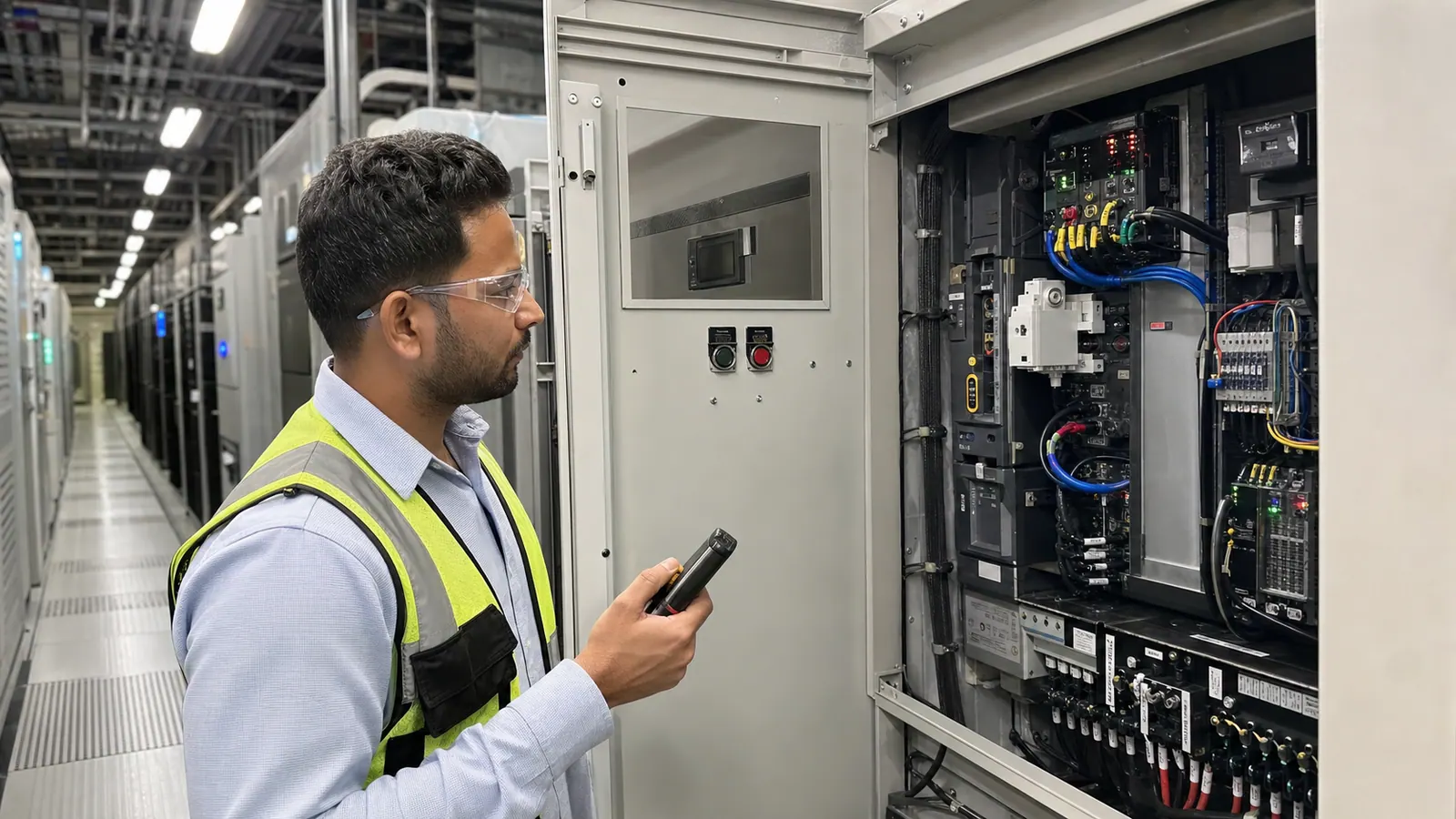 Power switching inspection inside a data centre
